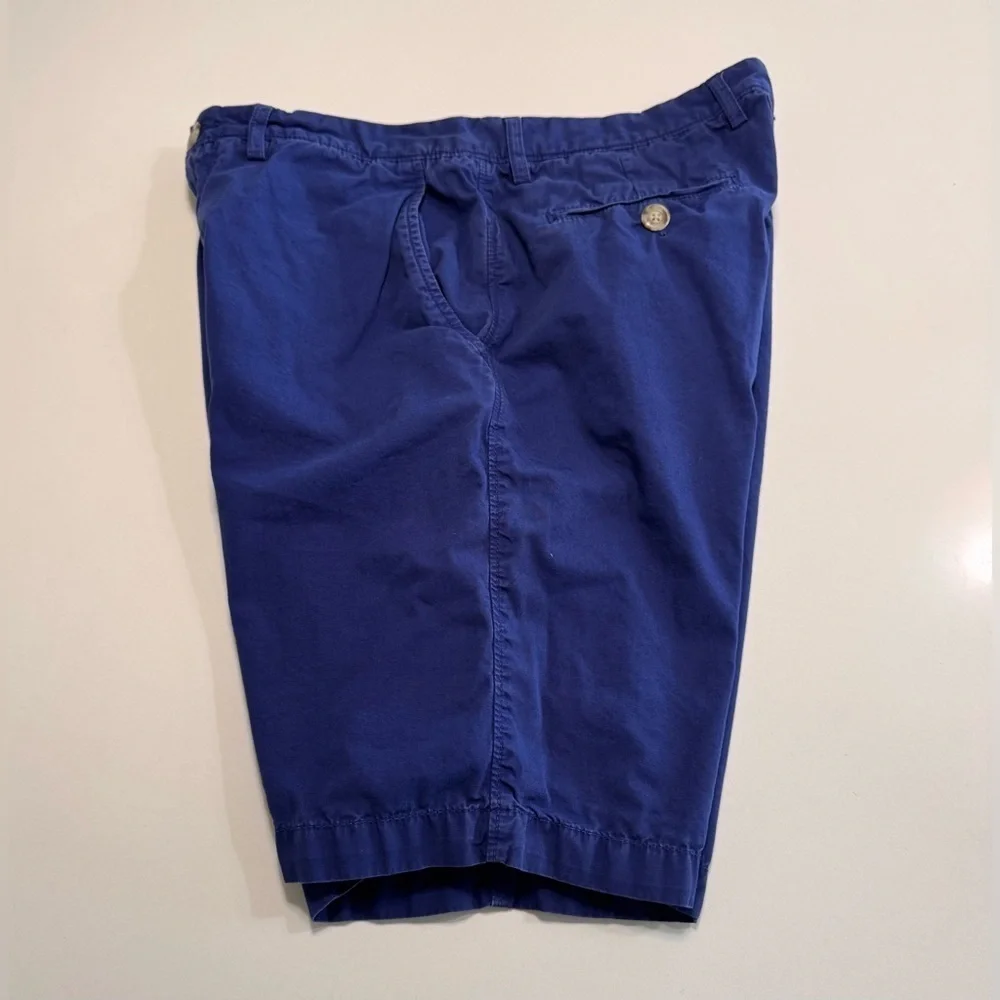 Johnnie O Shorts Mens Size 34X10 Blue Chino Golf 100% Cotton Flat Front Classic